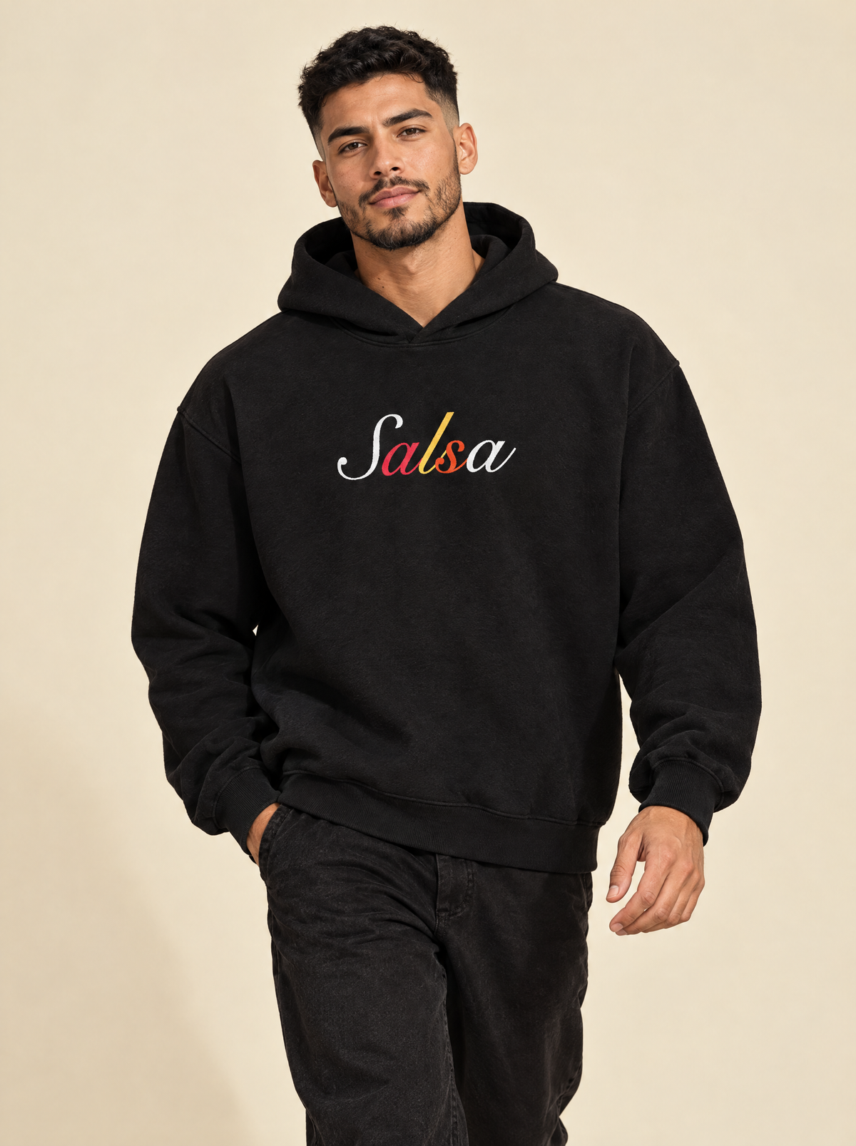 Black / M — Leo is 6'1" and wears a size L