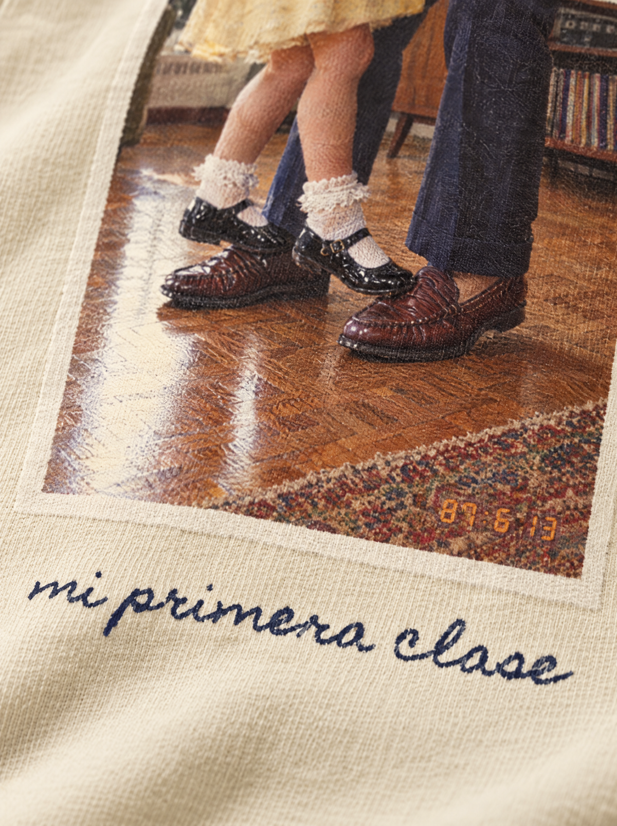 Mild Apricot — Polaroid print & fabric close-up