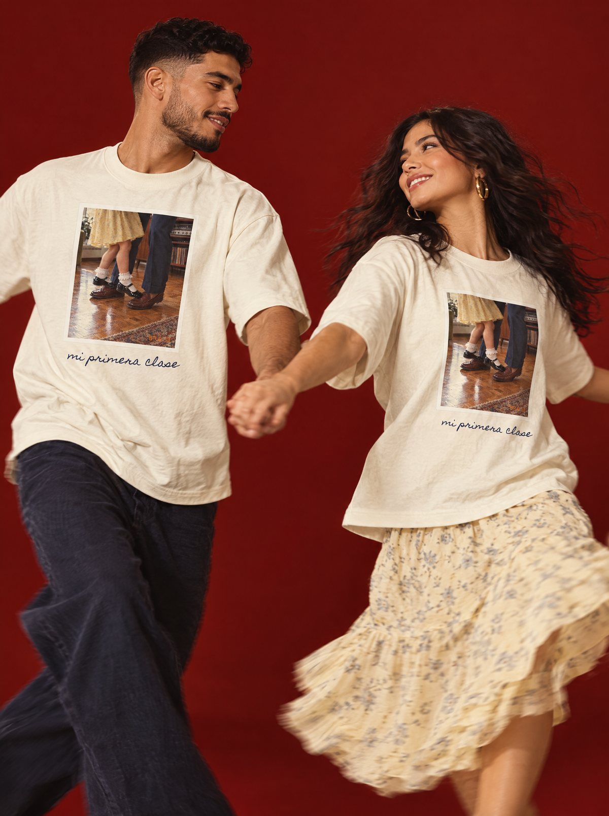 Mild Apricot — Lead-and-turn, heavyweight boxy tee in motion
